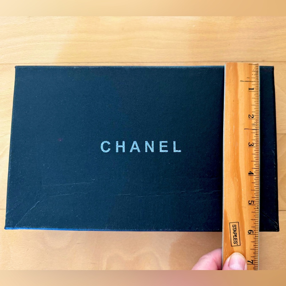 Chanel paper box black inside with material and papers